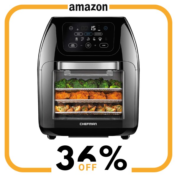 A black air fryer