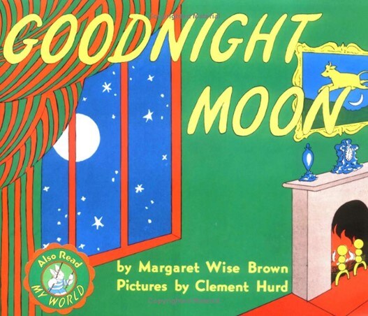 A colorful cover of the book “Goodnight Moon” by Margaret Wise Brown