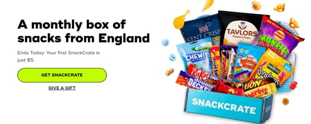 SnackCrate website screenshot