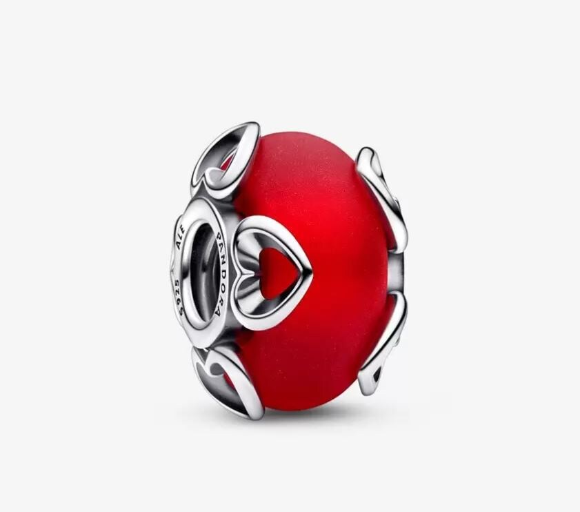 red and silver pandora charm 