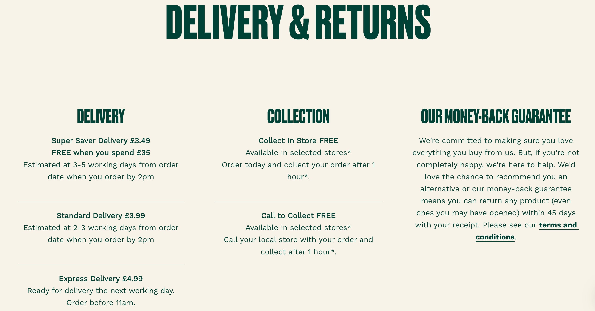 The Body Shop Shipping and Delivery