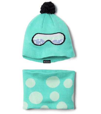 Columbia Girls' Snow More Hat and Gaiter Set Dolphin Dots Print One Size