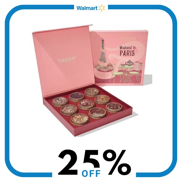 A pink box set of tea