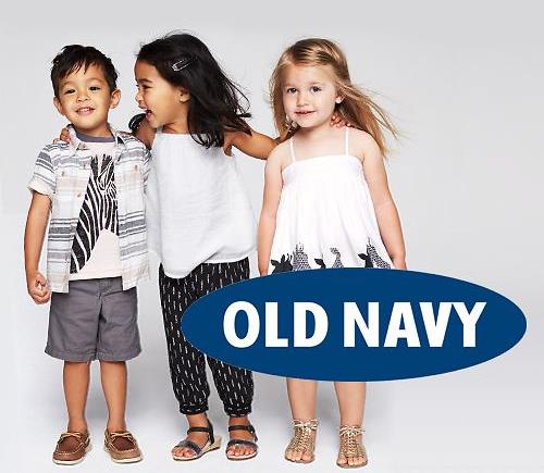 Three kids wearing Old Navy clothes