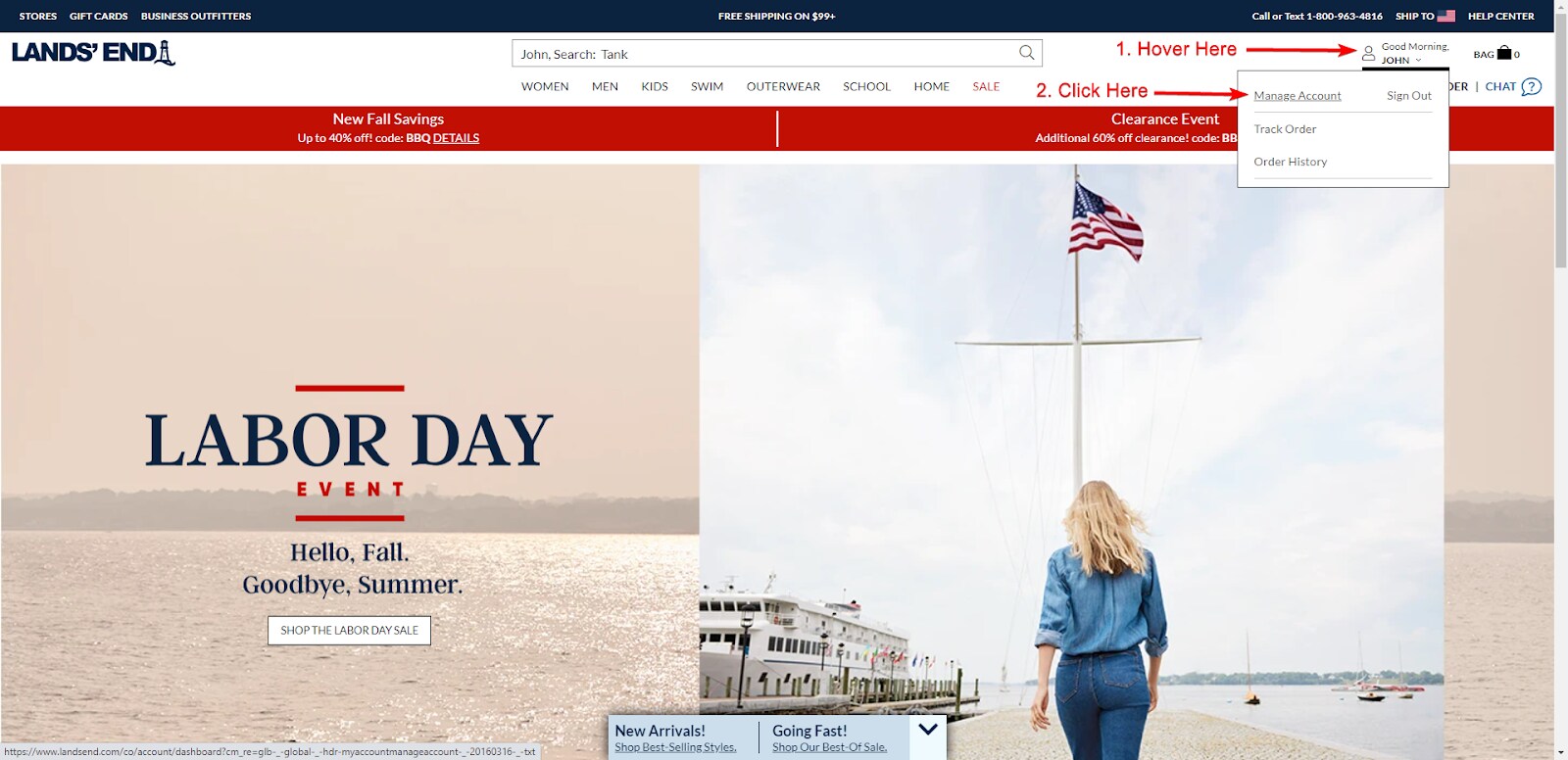 Lands End Member Home Page