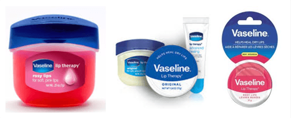 Vaseline lip tub and tube