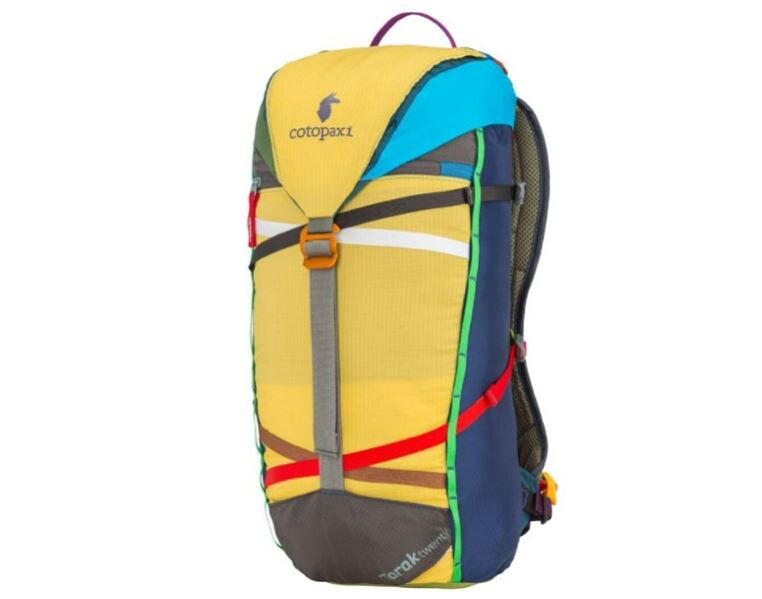 yellow, blue, green, multicolor snow pack by cotopaxi