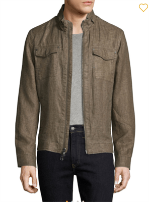 Mens Brown zip up jacket by John Varvatos