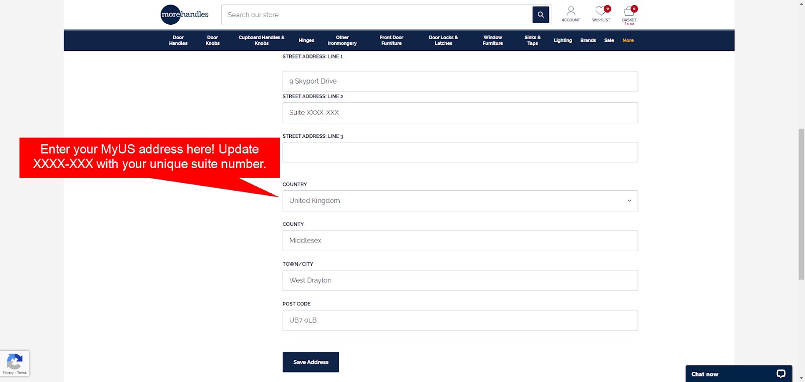 Add MyUS Address to More Handles Member Checkout