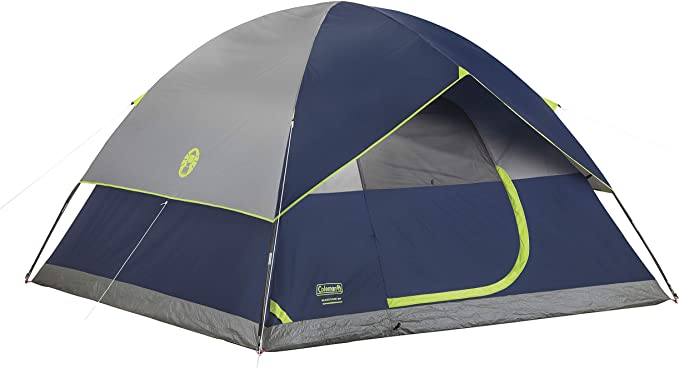 A navy blue and gray tent