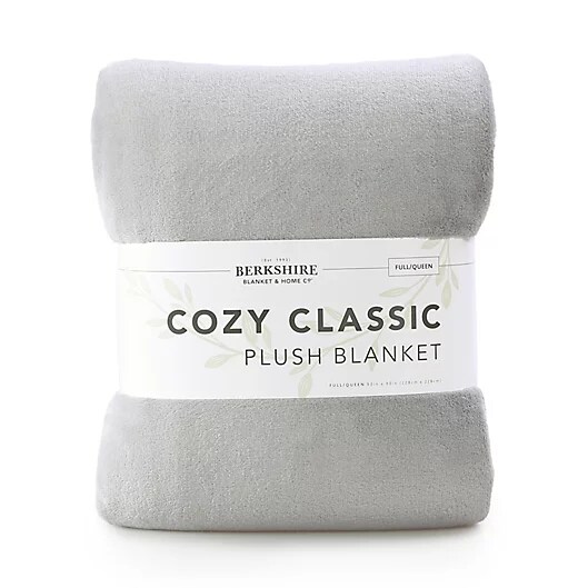 Berkshire Serasoft Cozy Classic Plush Blanket in grey