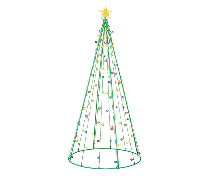 wire green and multicolor christmas tree yard decoration