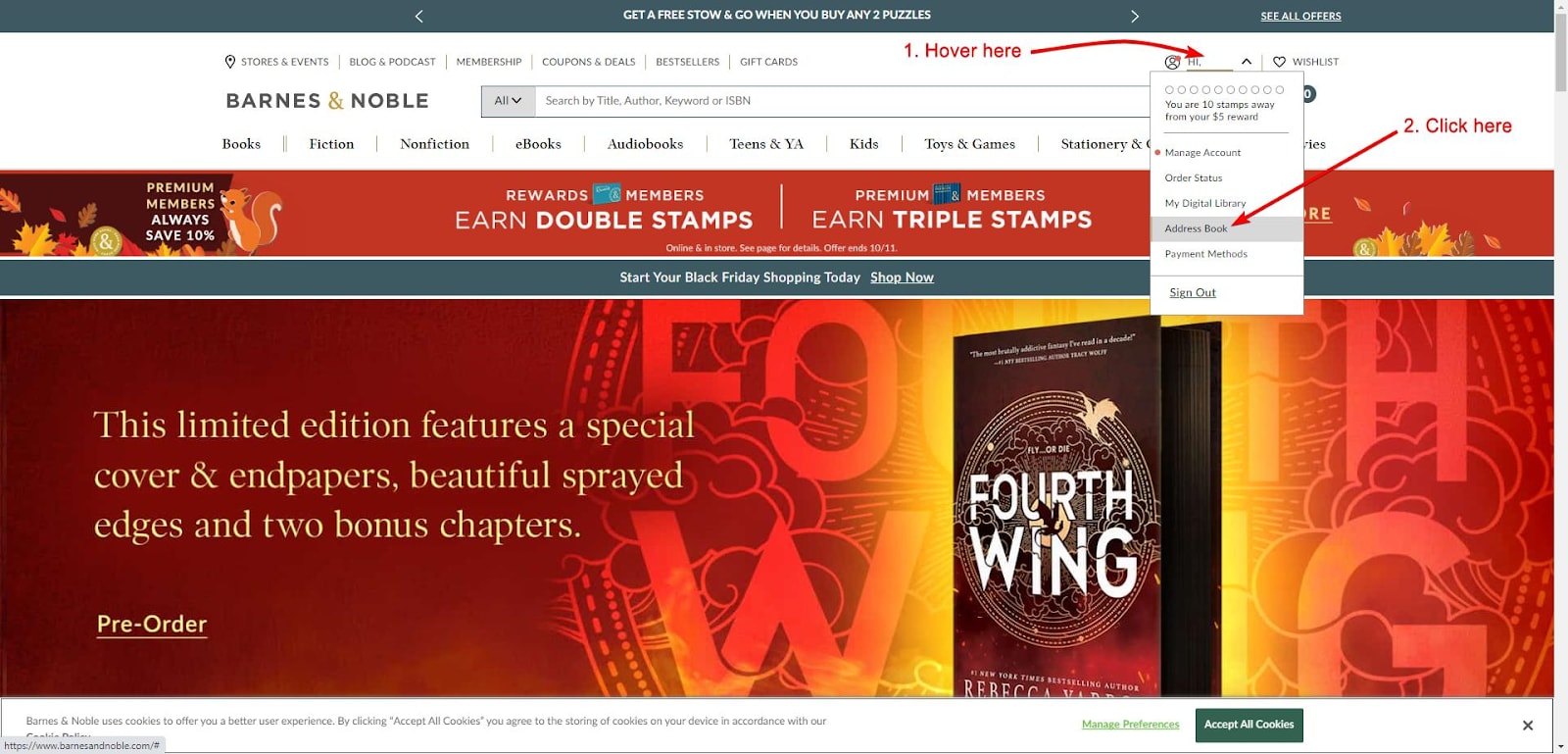 Barnes & Noble Member Home Page