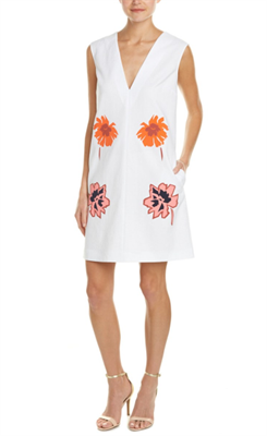 Deep V flower white dress by Stella Mccartney