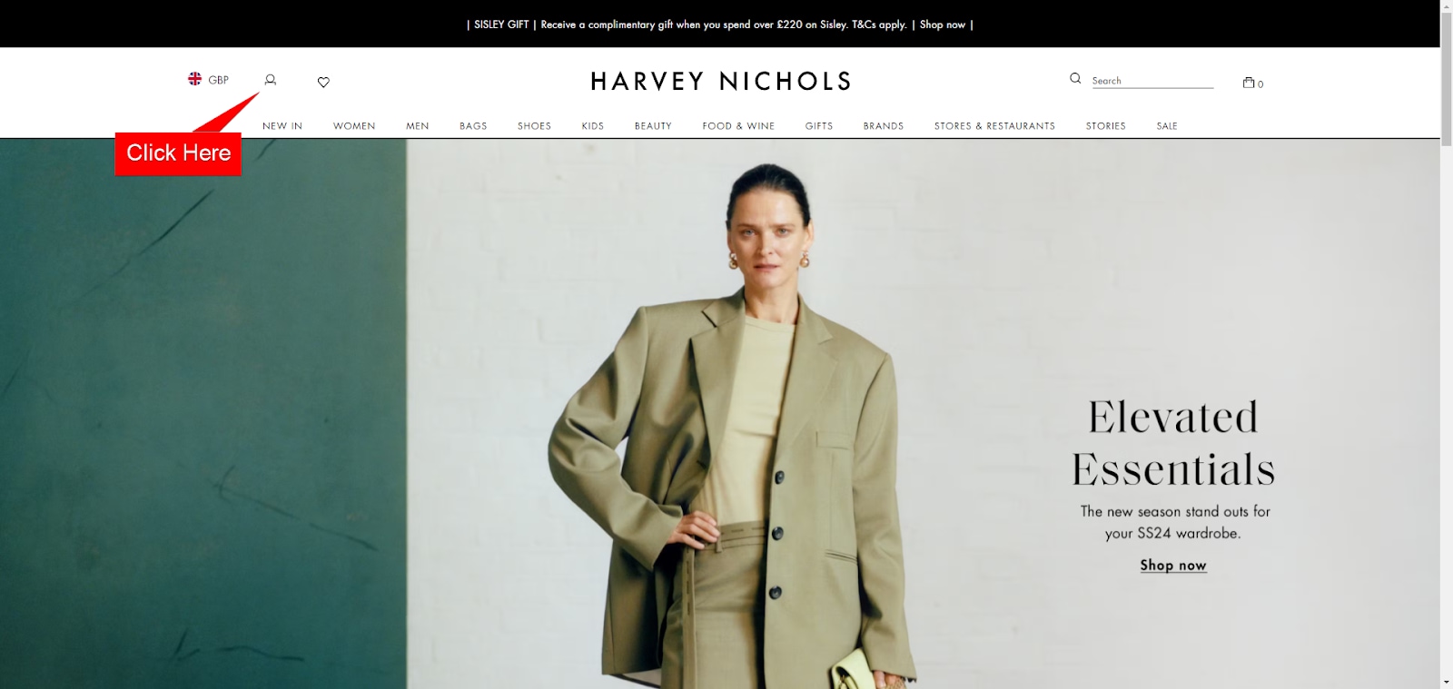 Harvey Nichols Member Home Page