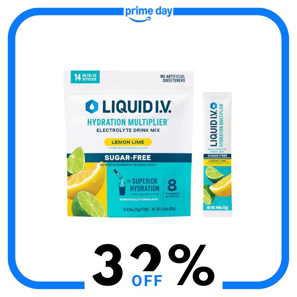 A blue and white package of Liquid IV