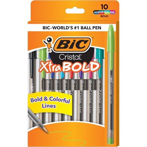 Bic’s 10 bold ballpoint pens in orange packaging
