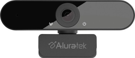 black webcam with built-in microphone
