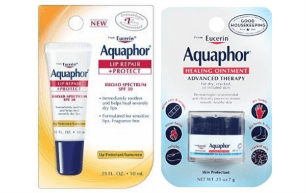 Aquaphor tube and container with packaging