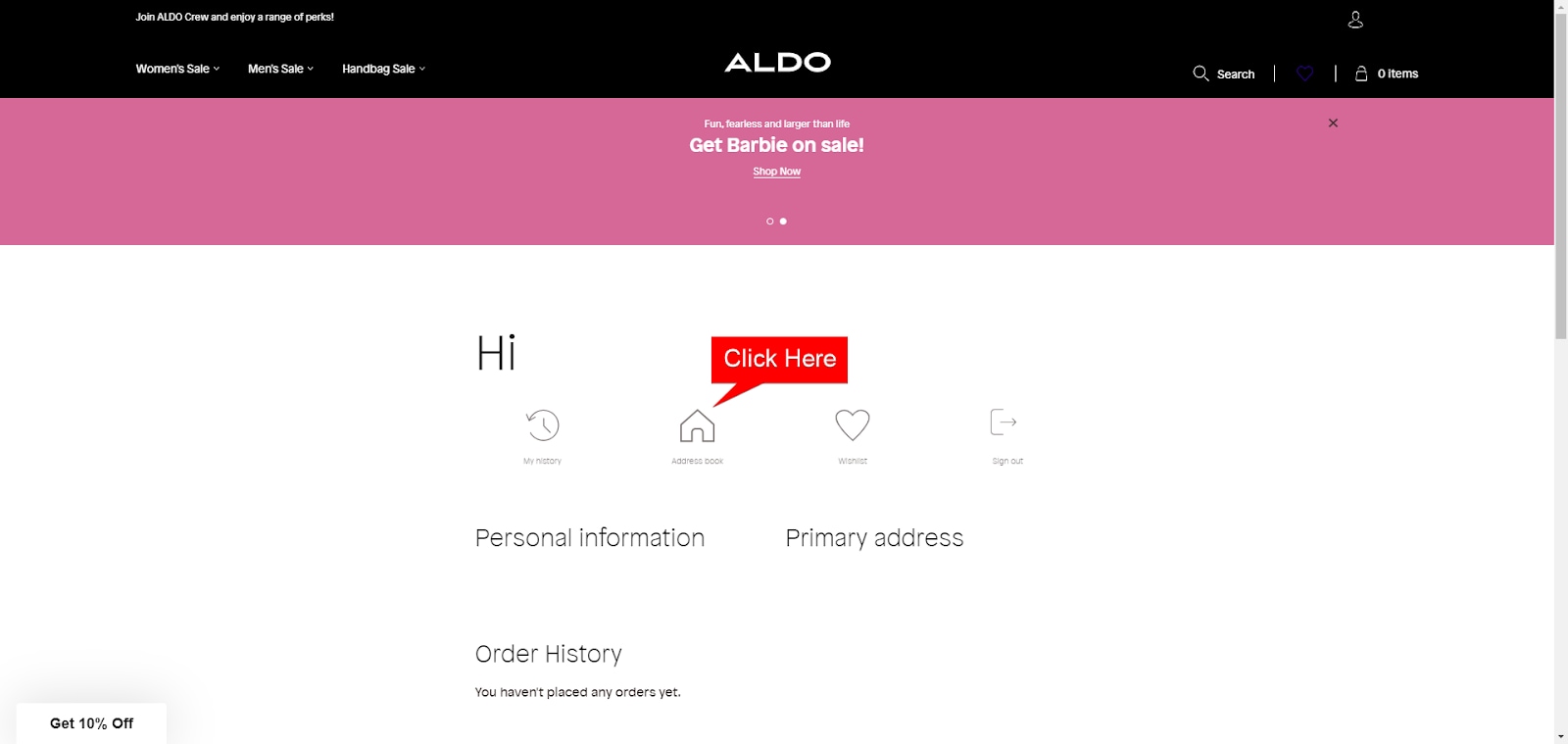 Aldo Account Information