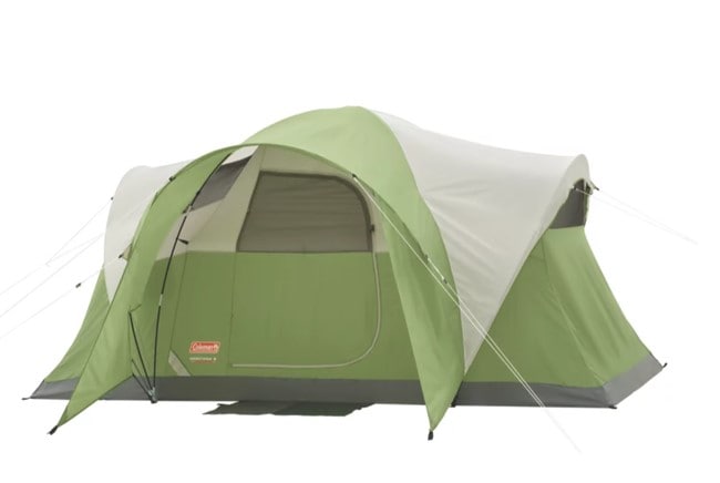 Green and gray Coleman camping tent for 6 people