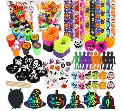 160 Pcs 20 Pack Assorted Halloween Party Favors Set for Kids, Halloween Trick or Treat Prizes Non Candy, Small Toys Classroom Prizes, Pinata Filler, Halloween Goodie Bag Stuffers Favors Toy Bulk