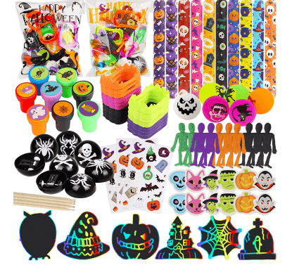 160 Pcs 20 Pack Assorted Halloween Party Favors Set for Kids, Halloween Trick or Treat Prizes Non Candy, Small Toys Classroom Prizes, Pinata Filler, Halloween Goodie Bag Stuffers Favors Toy Bulk