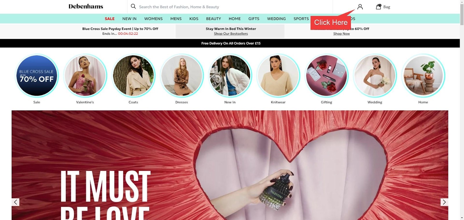 Debenhams Member Home Page