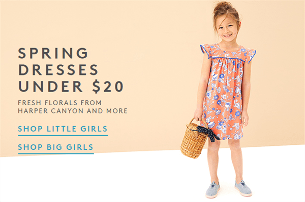 Little Girl in flower dress ad for Nordstrom Rack