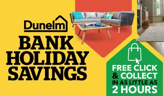 yellow graphic advertising Dunelm Sales