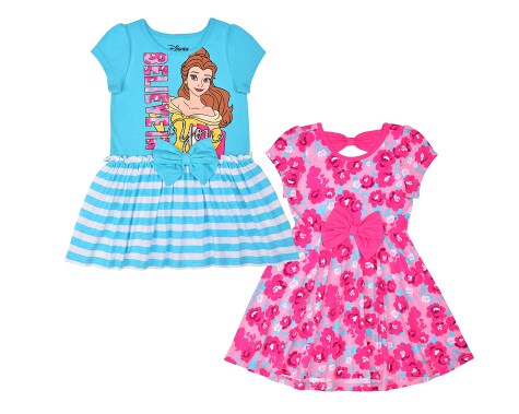Disney Girls' 2 Pack Beauty and the Beast Belle Dresses Little Girls 6 Pink
