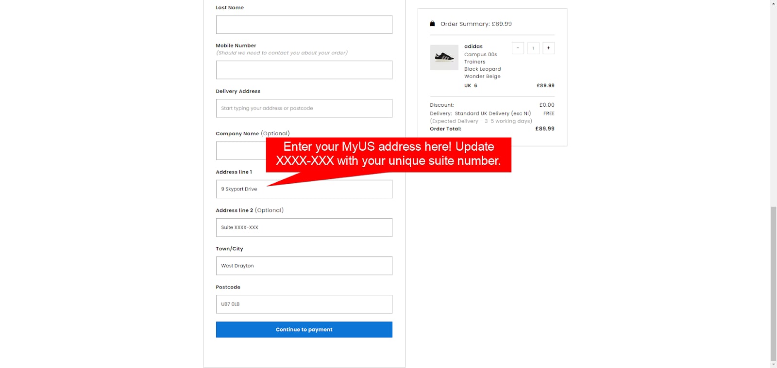 Add MyUS Address to Office Guest Checkout