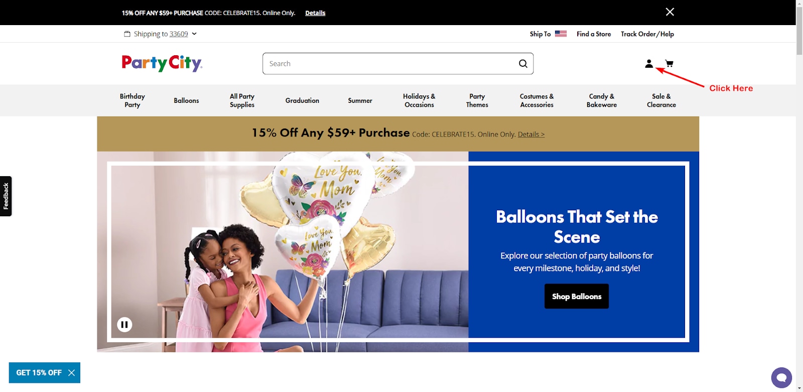 How to Ship Party City Internationally Homepage