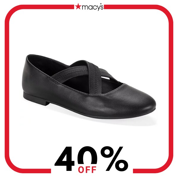 A black ballet flat shoe