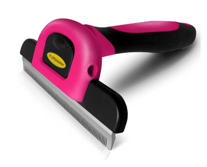 12345678910 DakPets Pet Grooming Brush Effectively Reduces Shedding by up to 95% Professional Deshedding Tool for Dogs and Cats Hot Pink