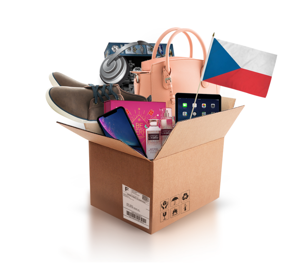 box with various products and the flag of czechia