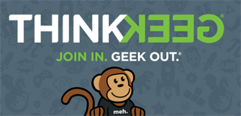 ThinkGeek logo with cartoon monkey