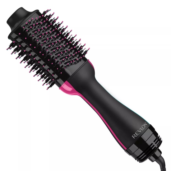 Revlon Volumizer and hair-dryer brush in black and pink