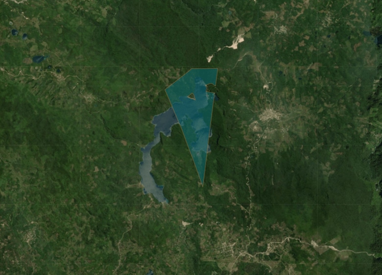 A map of Laguna Brava, one of the areas protected by Hunter in the western highlands of Guatemala