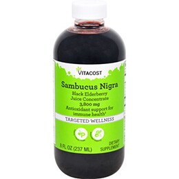 3800 mg Bottle of Vitacost’s Sambucus Nigra Black Elderberry Juice Concentrate