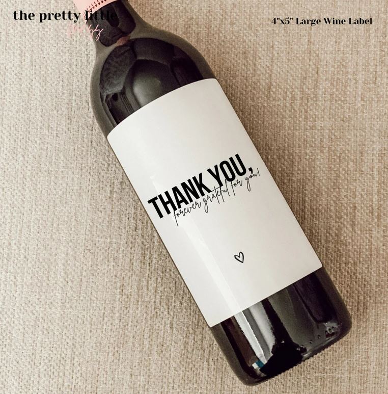 thank you wine label