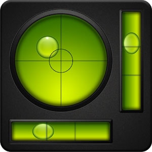 Green and black Bubble level app icon