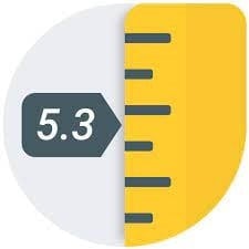 Ruler app icon with yellow tape measure and 5.3 marking
